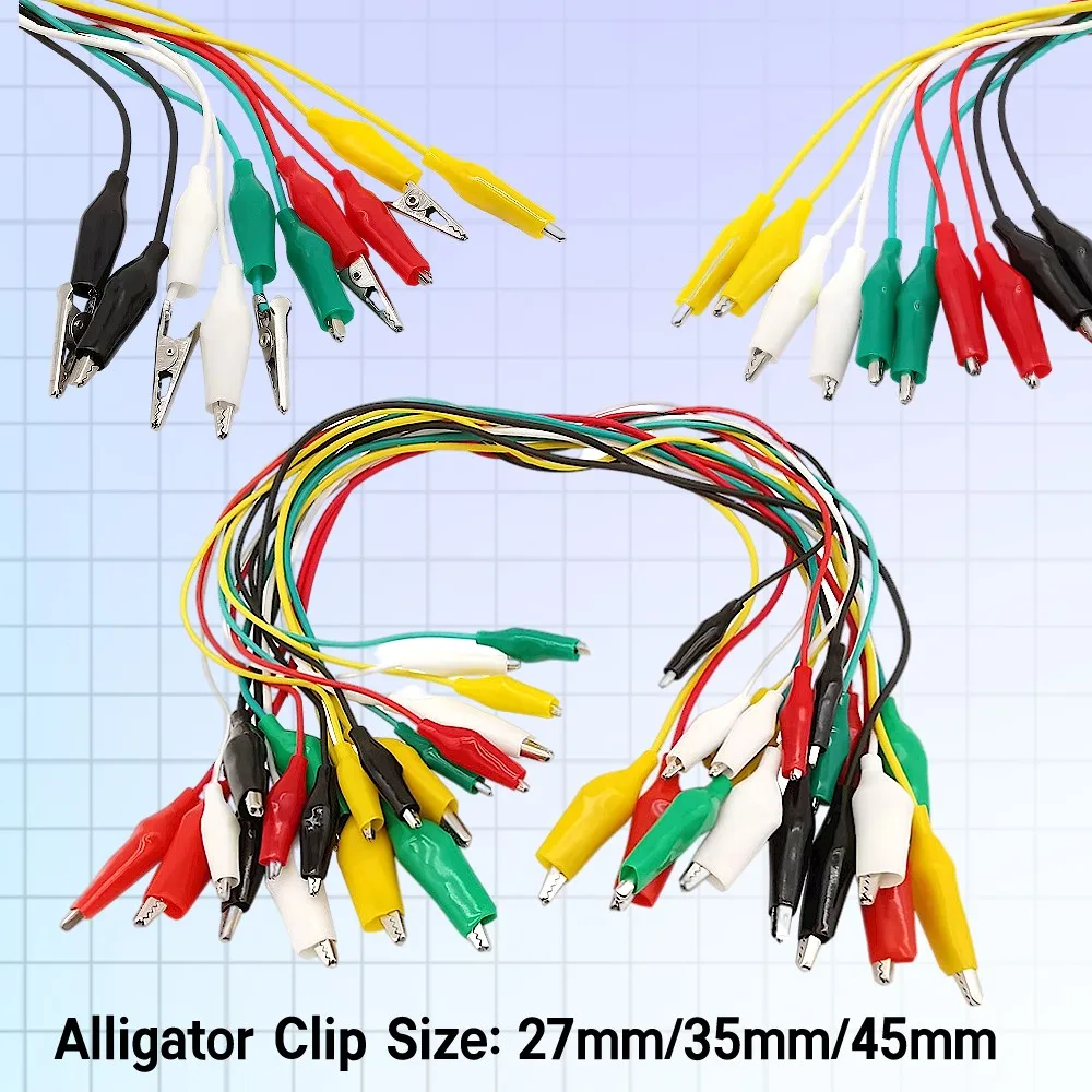 

10Pcs Alligator Clips Electrical DIY Test Leads Double-ended Crocodile Clips Test Jumper Wire Battery Roach Clip 27mm 35mm 45mm
