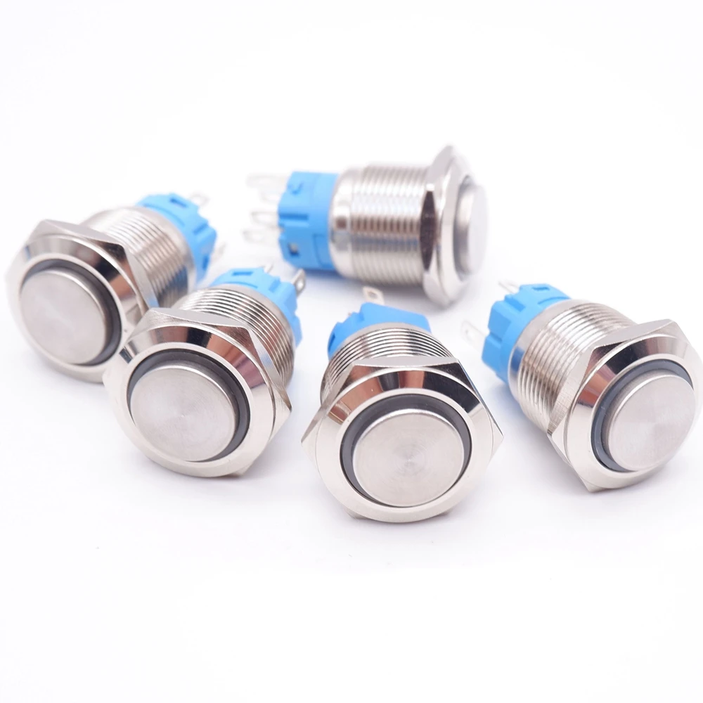 Металлический кнопочный выключатель круглый переключатель с высокой головкой и