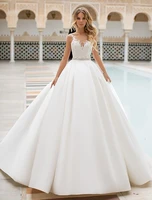 vestido de novia sweetheart lace applique custom made satin ball gown elegant wedding dresses 2022