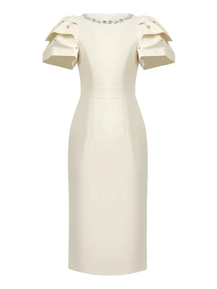 Женское Деловое платье элегантное облегающее OL с рукавами-фонариками в стиле