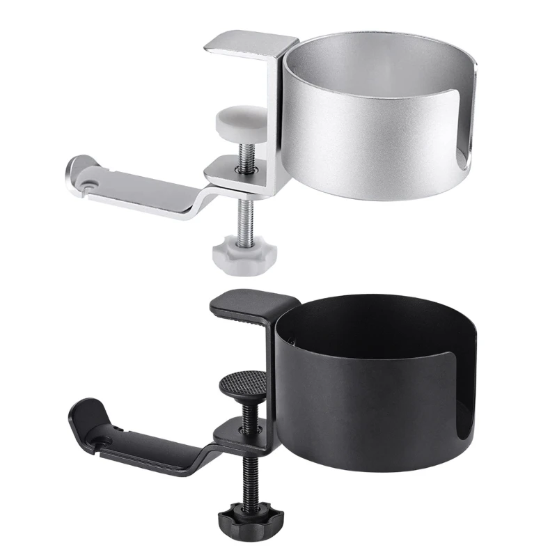 Modern Earphone Rack Hook Under Desk Cup Mug Holder Stand 360 Degree Rotation
