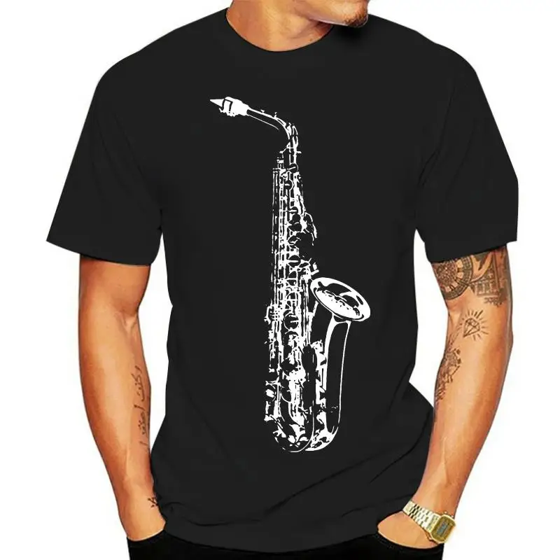 

Мужская футболка с принтом Sax, хлопковая Футболка с круглым вырезом, модная летняя футболка с принтом солнечного света