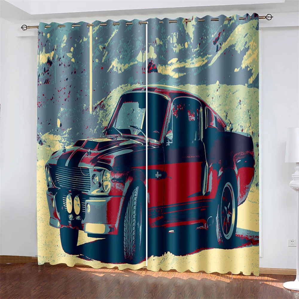 

Автомобильные художественные Тканые шторы с принтом Фламинго светонепроницаемые шторы для спальни две отдельные шторы слева и справа