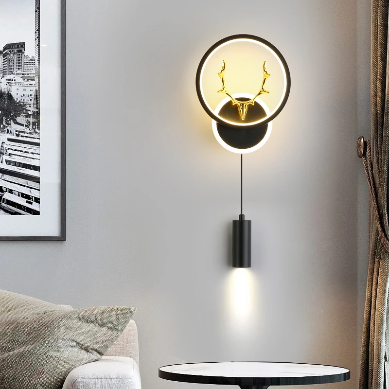 

Light Luxury Wall Lamp Bedroom Study Creative Wall Lamp New LED with Spotlight Wall Lamp