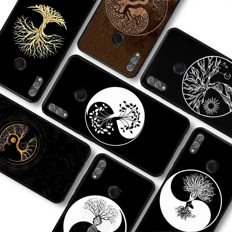 

Rough Wood Tree of Life Yin Yang Phone Case for Samsung A51 A30s A52 A71 A12 for Huawei Honor 10i for OPPO vivo Y11 cover