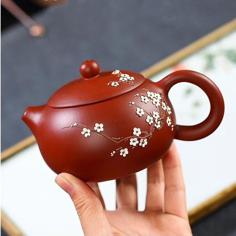 

250 мл Yixing чайный горшок с фильтром китайский Xishi горшок Слива Bossom ручная работа Фиолетовый Глиняный чайный сервиз чайный набор чайник подарк...