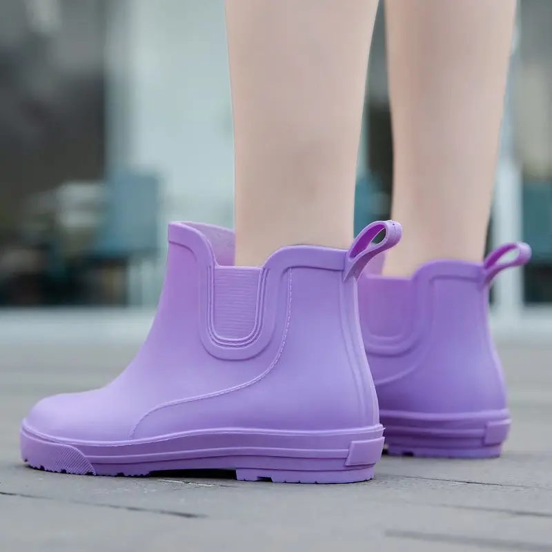 

Женские непромокаемые ботинки из ПВХ, на плоской подошве, 34-41 дюйма