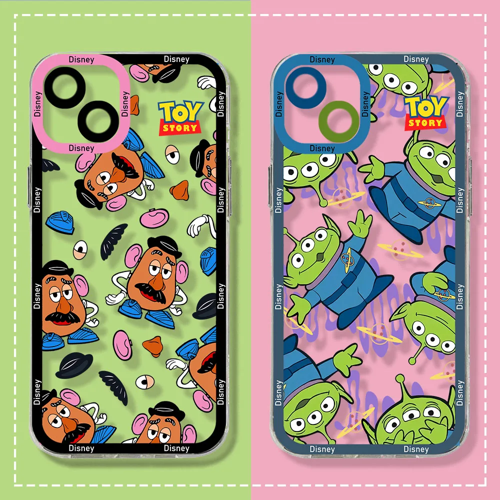 

Disney Toy Stroy Alien MrPotato Head Phone Case For iPhone 14 13 12 Mini 11 Pro Max X XR XS 7 8 SE 2020 Plus Soft Transparent
