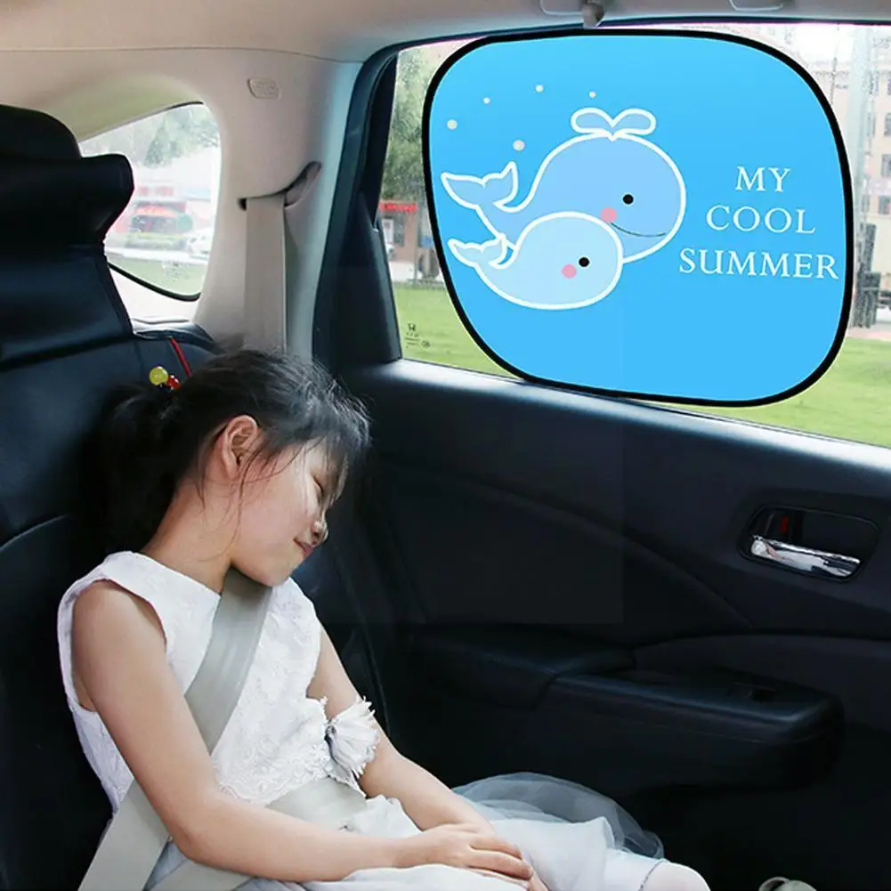 

New Car Side Window Sunshade Cartoon Patterned Auto Sun Shades Protector Foldable Car Cover For Baby Child Kids Car Styling O7J6