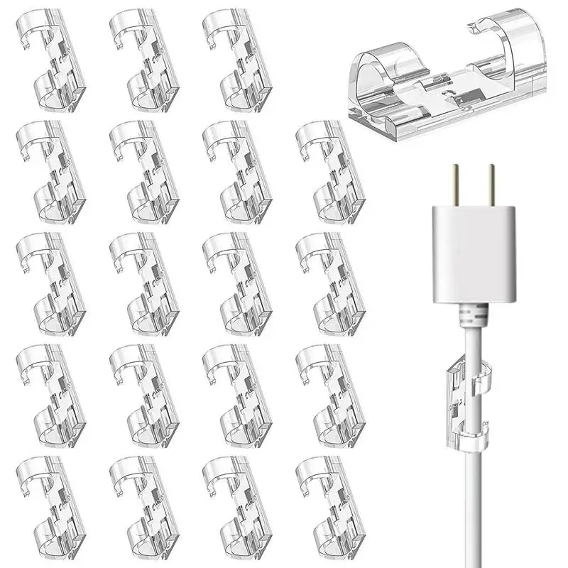 

20 шт., клейкие зажимы для кабелей USB