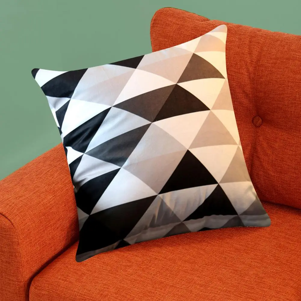 

Pillow Cover With Hidden Zipper Fade-Resistant Super Soft Pillowcase Wear Resistant Geometric Print Pillowcase Decoration