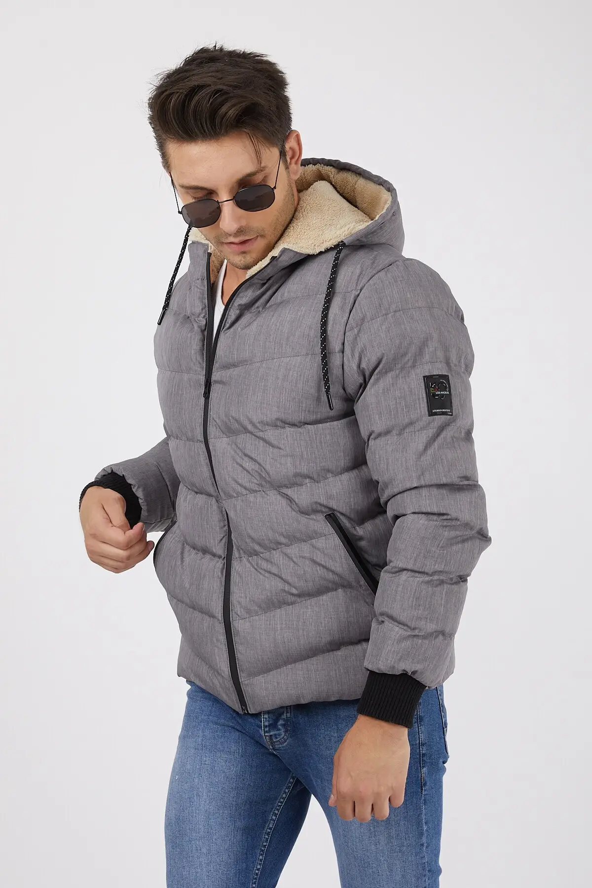 Pearl Kurk Detailed Light Gray Color Men's Inflatables