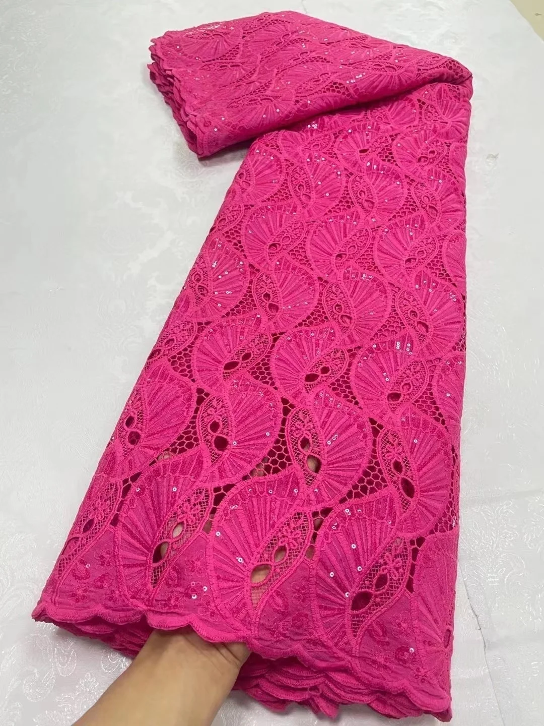 Африканский гипюр Водорастворимая сетчатая кружевная ткань 2024