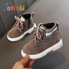 Детские повседневные ботинки, осенние ботинки Martin, обувь для мальчиков, модные кожаные мягкие Нескользящие ботинки для девочек, спортивная обувь для бега, размер 21-30