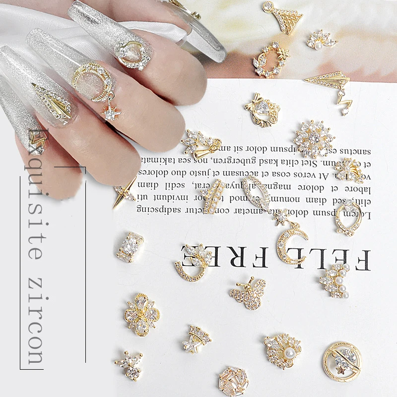 

Nail Art Rhinestone Decorations 3pcs/set3d Three-dimensional Butterfly Satellite Flower Moon Love Pendant Nail Decoration
