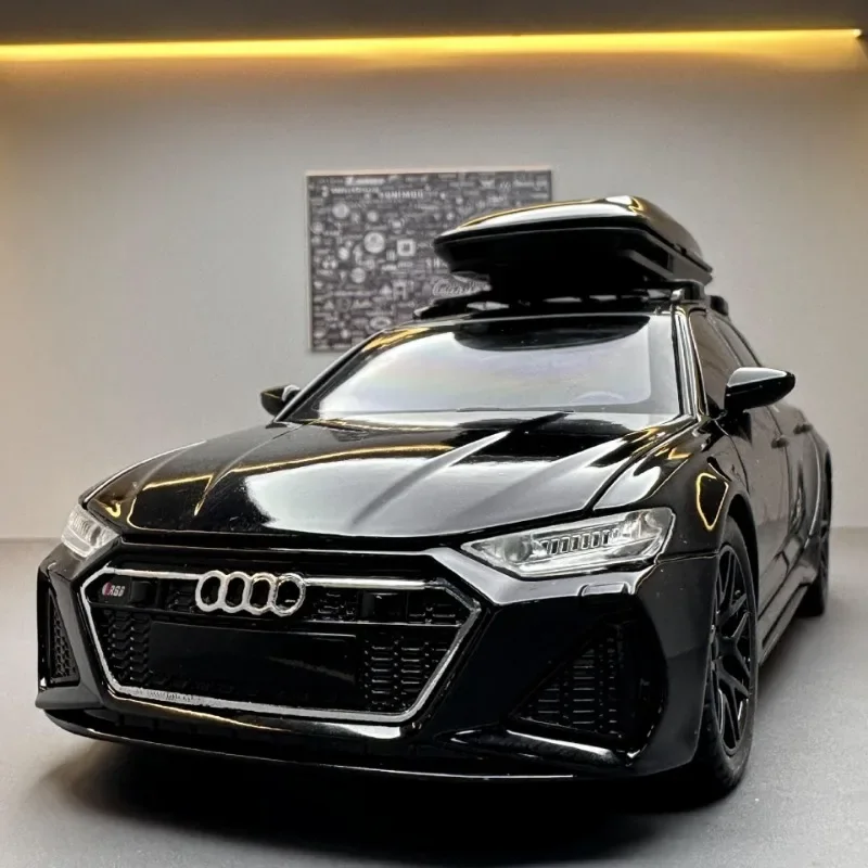 

1/24 Scale Audi RS6 Alloy Car Model Sound Light Pullback Diecast Toys Vehicles Kids Boys Birthday Gift Metal Voiture Miniature