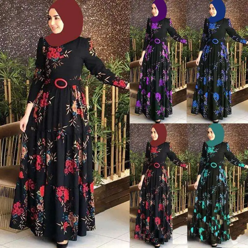 

Fangyou Apparels Womens Round Necklace Long Sleeve Middle Eastern Vintage Dress