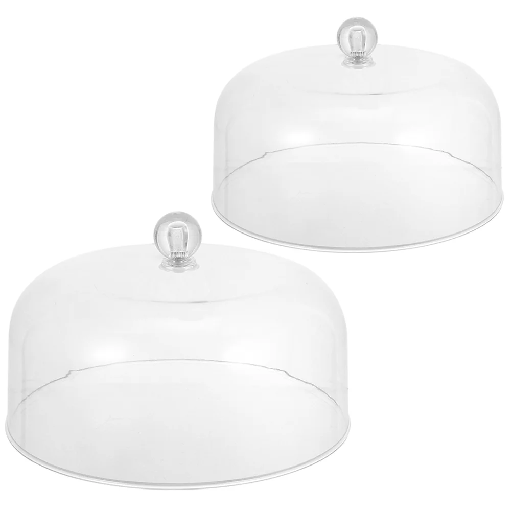 

2Pcs Transparent Cake Covers Multi-function Dessert Domes Household Cake Domes