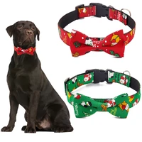 dog collar christmas new year imported nylon neck detachable bow tie for pet dogs adjustable puppy small medium large dogs pets