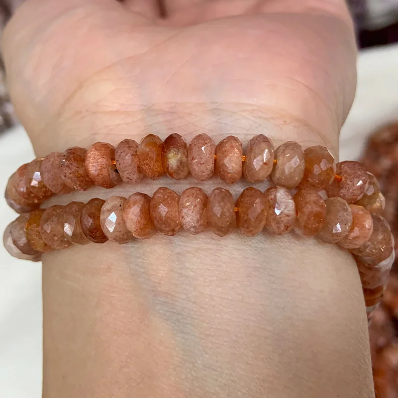 Sunstone натуральные граненые искусственные бриллианты бусины из розового кварца