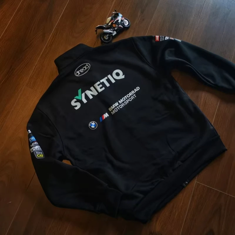 2024 Новый гоночный костюм BMW 3D мотоциклетная куртка с капюшоном воротник-стойка