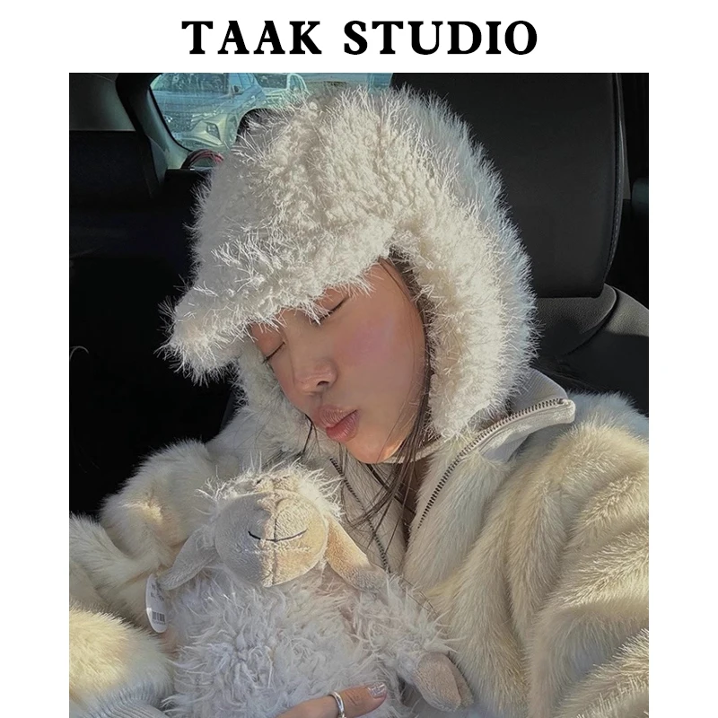 Rich Homegirl Same Sle Синьцзян Путешествия Белый Искусственный Мех Шляпа Лей Фэн Женская
