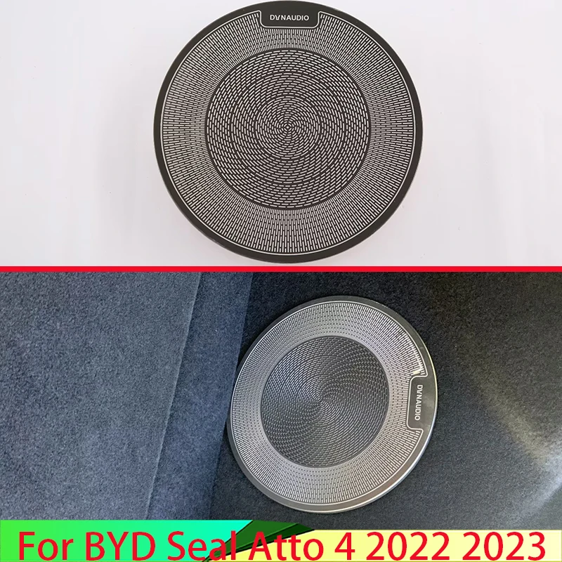 

For BYD Seal Atto 4 2022 2023 Car Accessories Stainless Steel The Trunk Tweeter Hood Is Decorated With Sequins