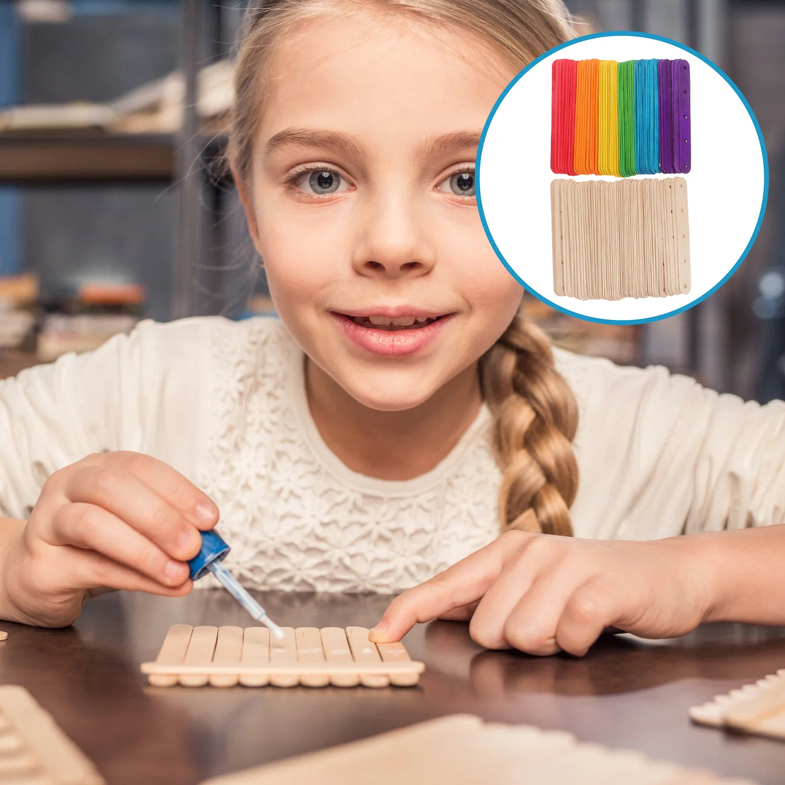 

Sticks Craft Popsicle Wood Stick Wooden Colored Diy Ice Crafts Cream Natural Blank Colorful Treat Labels Color Bulk Children