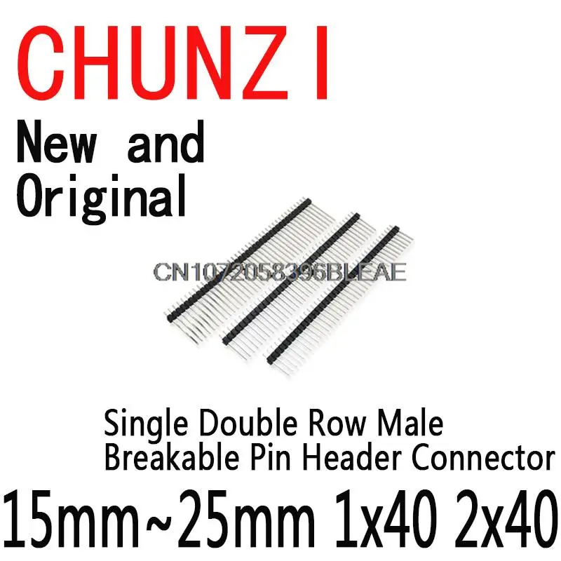 10 шт., 40-контактные однорядные двухрядные штырьковые разъемы для Arduino, длина 2,54 мм, BXV 15 мм ~ 25 мм, 1x40 2x40