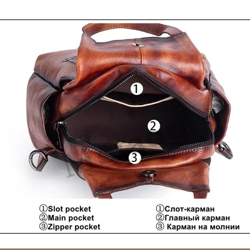 Рюкзаки VOLASSS из тисненой натуральной кожи школьные сумки для девочек-подростков