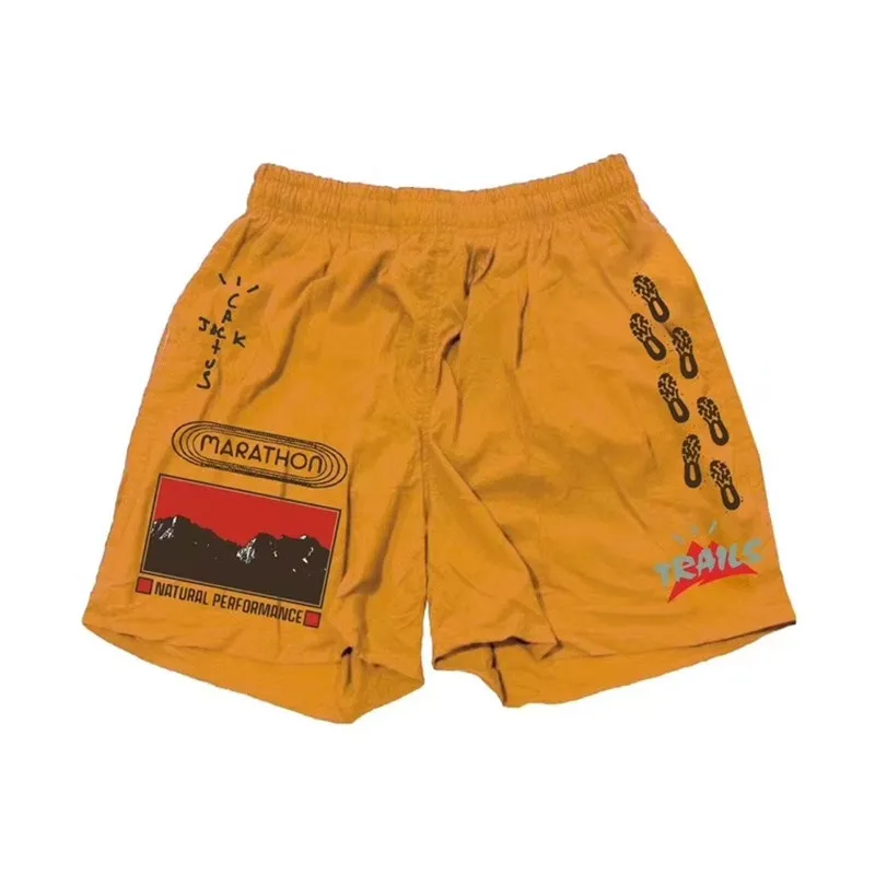 

20SS Best Quality TOP Hip-hop Travis Scott Cactus Jack Trails Path Shorts Men Women Yellow streetwear kanye west Shorts