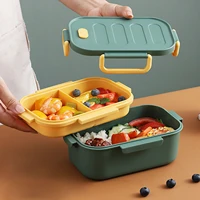 portable microwave lunch box for kids adult leak proof picnic food fruit lattice container storage box food container bento box