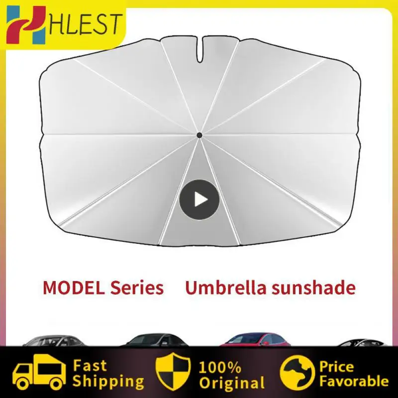

For Tesla Model 3/Y/X/S Series Dedicated Heat Insulation Car Windshield Sunshade Umbrella Sun Protection Sun Visor Durable