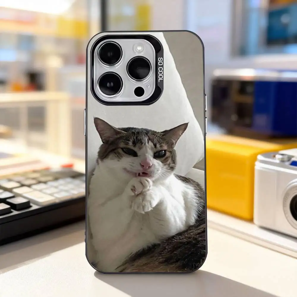 Забавные мемы с котиками: милый чехол для iPhone 11, 12, 13, 14, 15, 16, 17, Pro, Max, Plus, E, Air, Mini, матовый черный IMD (art.: 3920d7fe63eb9) - 3920d7fe63eb9