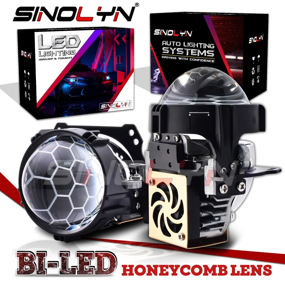 

Sinolyn сот Bi светодиодный Проекционные линзы 2,8 дюймов травление для Hella 3R фотолампа для автомобильных фар 6000K аксессуары для автомобильных фар