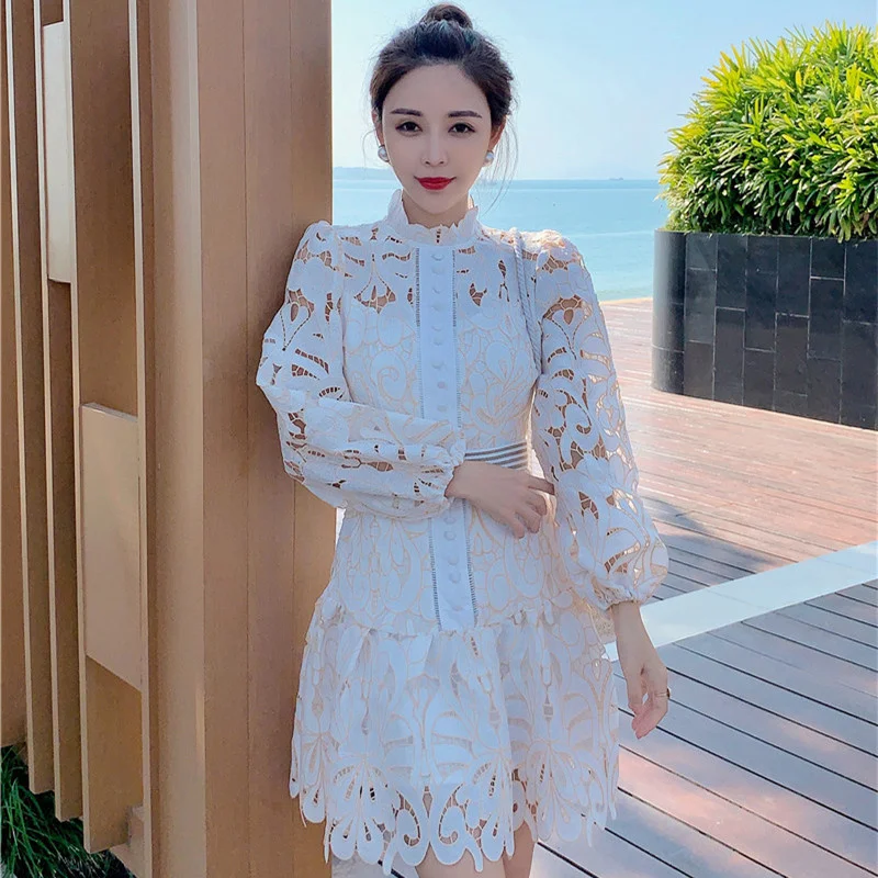 

Кружевное платье-трапеция с длинным рукавом, в стиле ретро