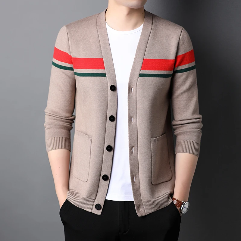 New Cardigan Men Fashion Mens Knitted Cardigan Casual Sweater Coat Knit Jacket Brand Mens Clothing 2022