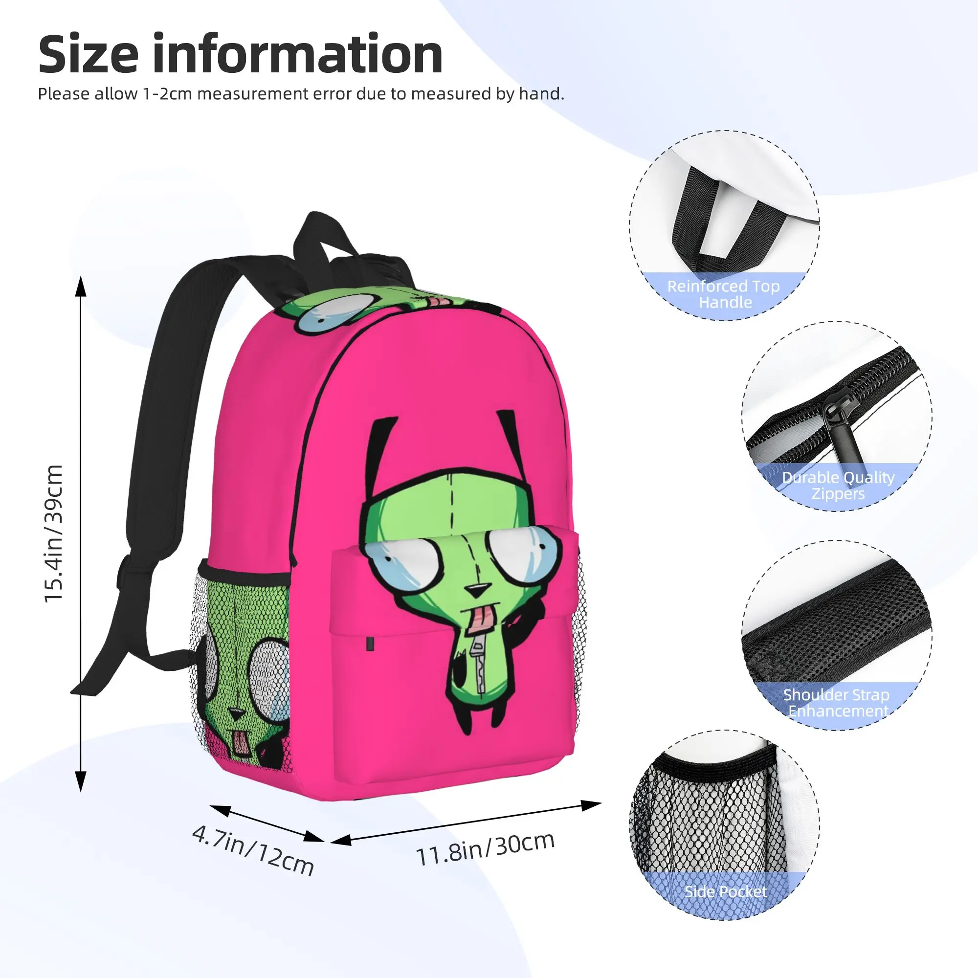 Фото Рюкзак Invader Zim Madness, горячая распродажа, вместительный рюкзак для мальчиков и девочек, сумка через плечо для мужчин и женщин, школьная сумка №2