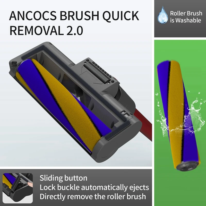 Запчасти для пылесоса SANQ V7 V8 V10 V11 V15 Сменная головка с роликовой щеткой и зеленым