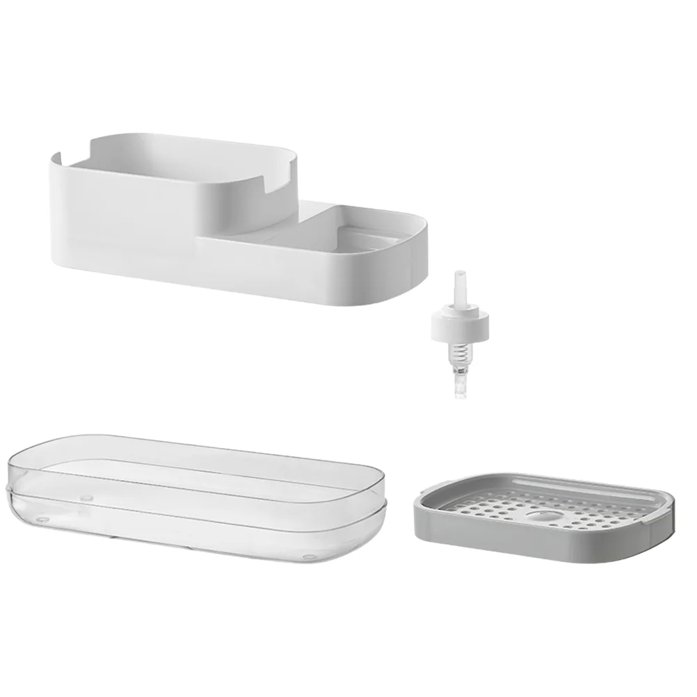 

Household Detergent Container Soap Dispenser Sponge Holder Sink Liquid Dishwashing Home Supply Kitchen Push