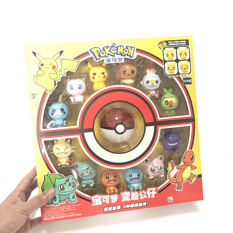 

Кукла с покемоном, меняющая лицо, аниме, экшн-фигурка Пикачу, супер мечтательный маленький огонь, дракон, эльф, шар, кавайные гасяпоны, рождес...