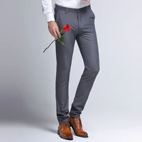 new business commuting leisure and fashion korean trousers mens handsome thin summer slim fit non ironing straight suit pants
