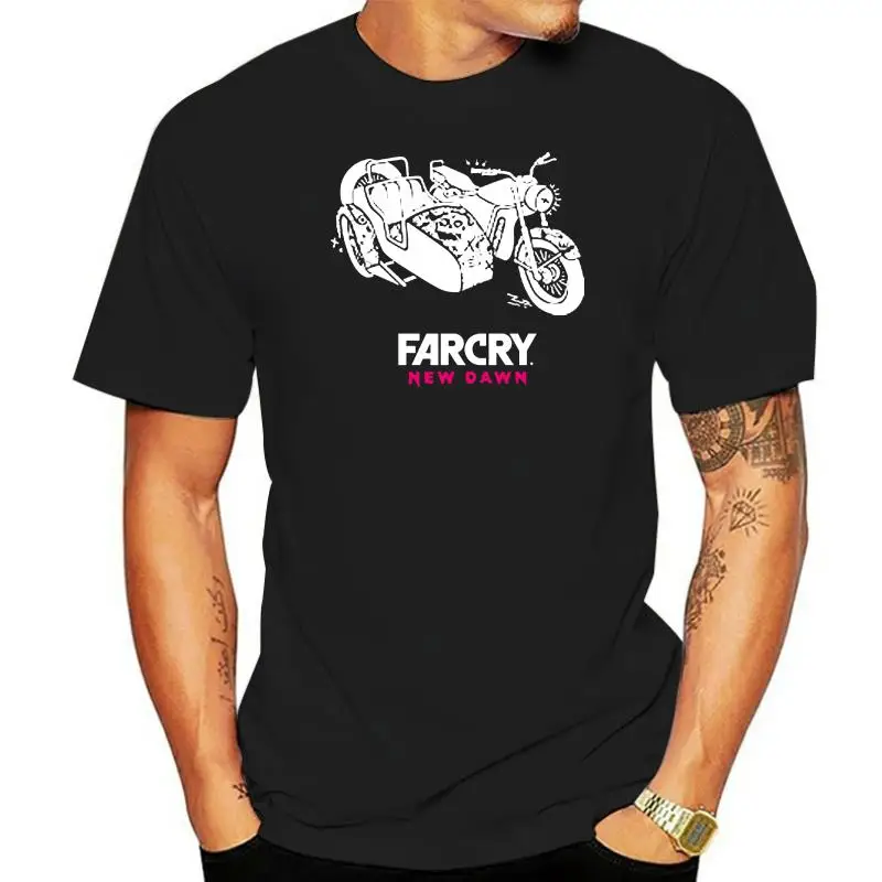 

Far Cry New Dawn Side Car Tops Tee T Shirt Black T-Shirt Summer O Neck Tops