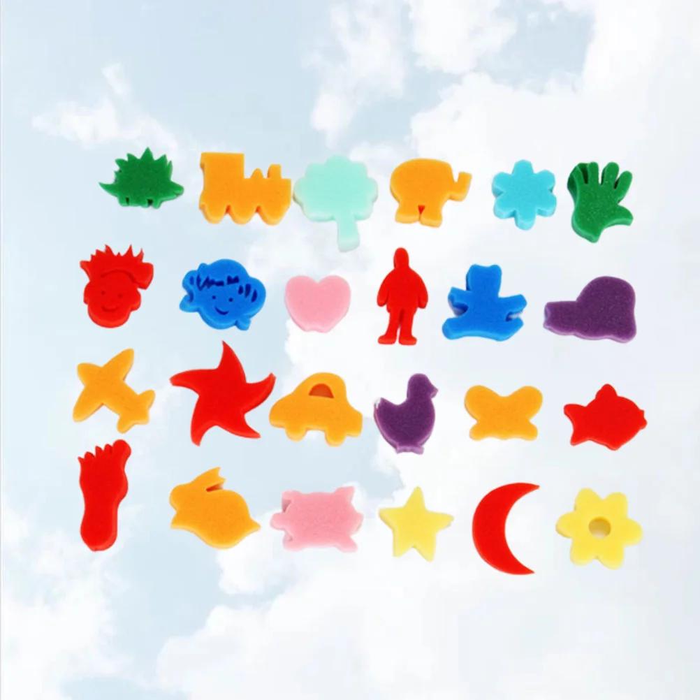 

Sponge Painting Brush Set Kids Learning Toddlers Craft Animal Colorful Sponges Early Kid Brushes Stamps Drawing Children Tool