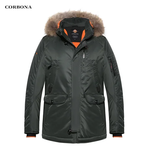 Куртка CORBONA Мужская зимняя с воротником-стойкой, модная пуховая парка из хлопка, плотная Повседневная Многофункциональная куртка, 2024