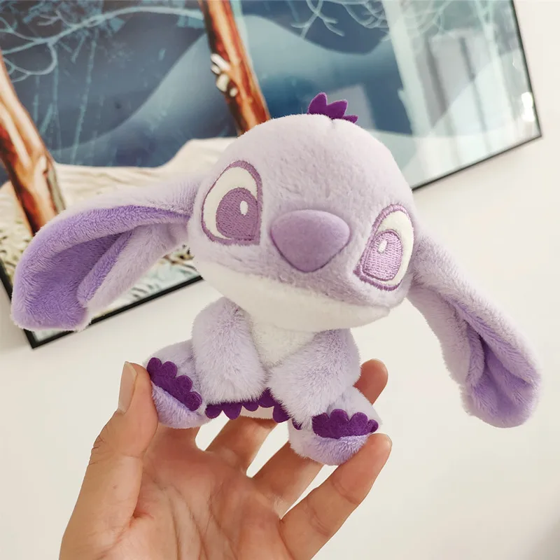 

Kawaii Disney Stitch Series Anime Purple Plush Doll Pendant Doll Children's Toy Schoolbag Ornaments Car Key Chain Small Rag Doll