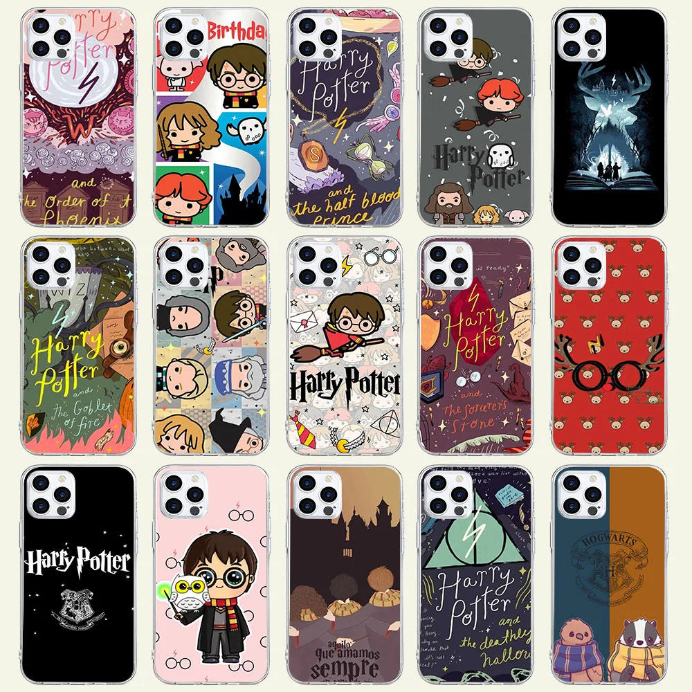 

Мягкий чехол для iPhone XR XS 11 12 13 14 Mini Plus Pro Max SJ-19 Cute H-Гарри Поттер
