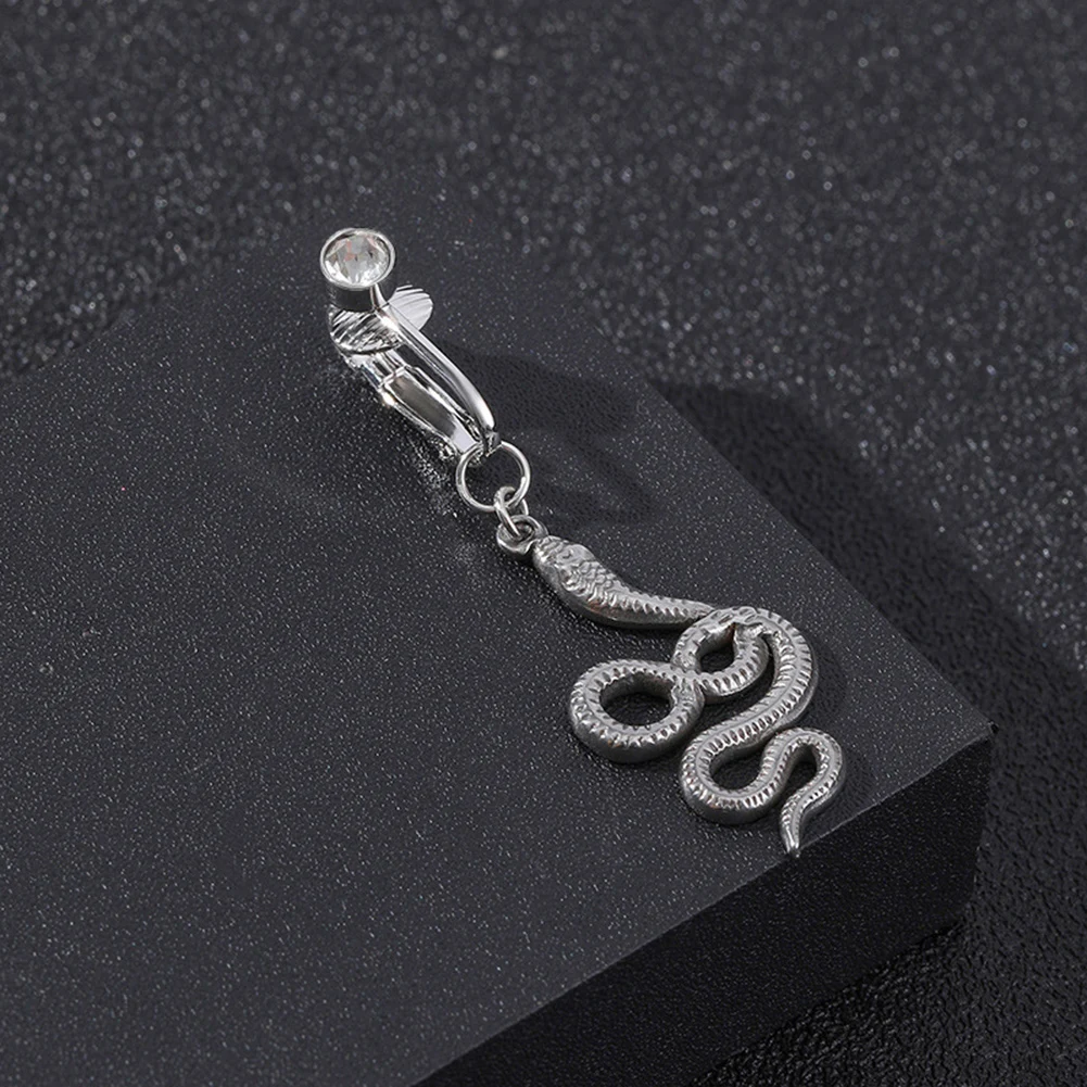 

Belly Button Ring Dangle Navel Fake Piercing Ring Snake Belly Ring Navel Ring Body Piercing Jewelry Cartilage Earring Clip