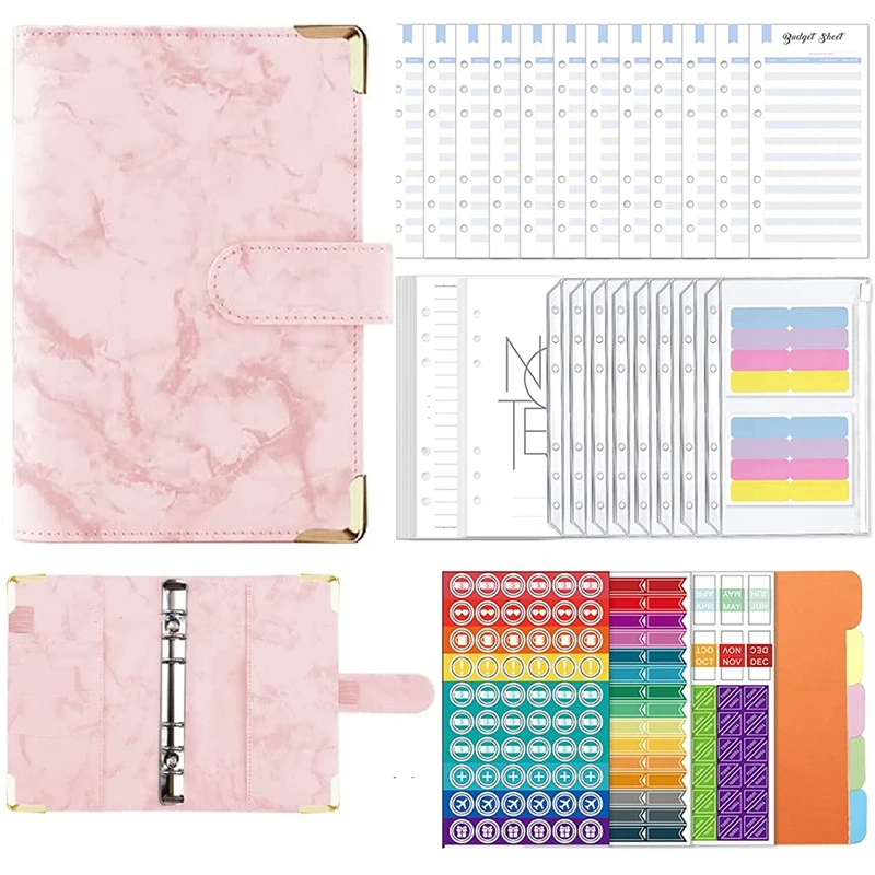 

Budget Binder Kit,Waterproof Cash Budget Envelopes With Zipper, Loose-Leaf Paper,Label Stickers, For Saving Money