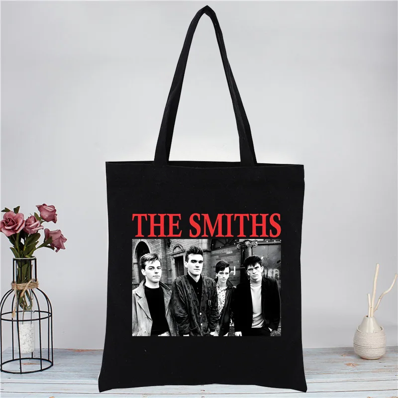 

The Smiths The Queen Is Dead Shopping Canvas Bag Female Girl Tote Eco Harajuku Morrissey 1980's Rock Shopper Shoulder Bags